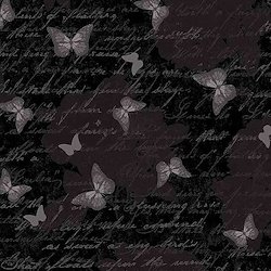 Black - Antique Butterfly Text